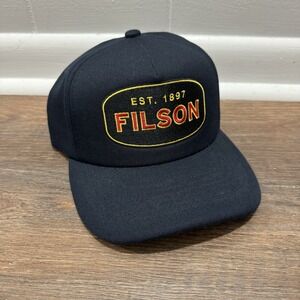 Filson Harvester SnapBack Logo Patch Logo Outdoor Unfailing Goods Navy‎